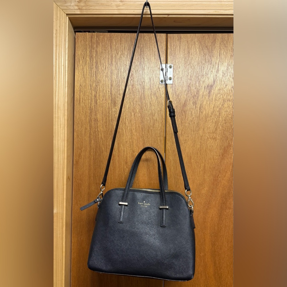 Kate Spade Black Satchel Bag & matching wallet